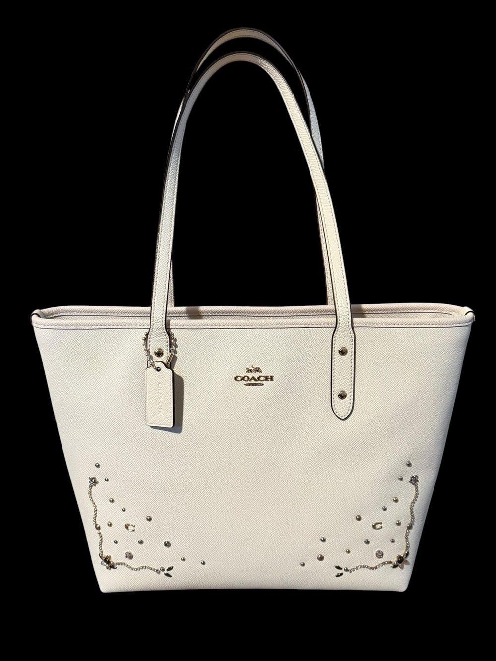 Coach City Zip Tote with Stardust Crystal Rivets